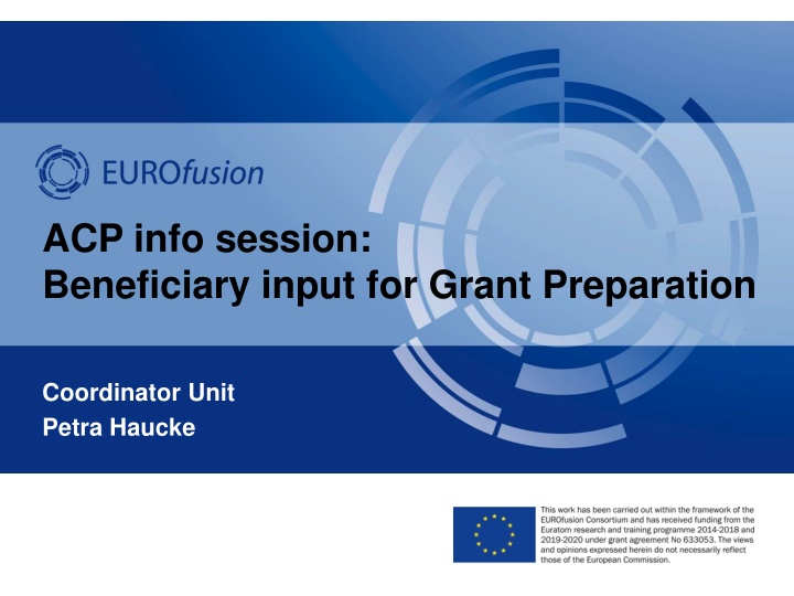 acp info session beneficiary input for grant n.w