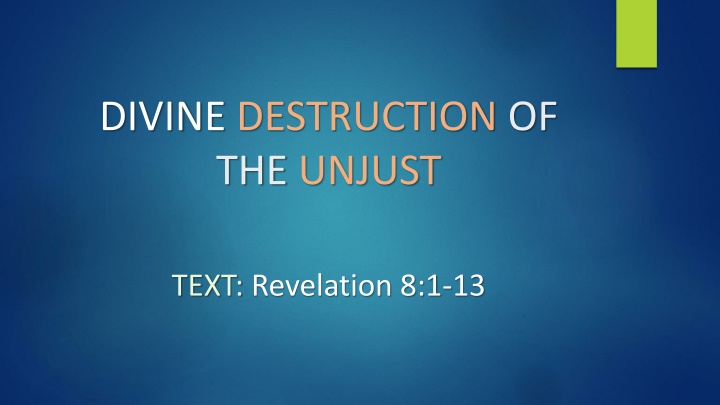 divine destruction of the unjust n.w