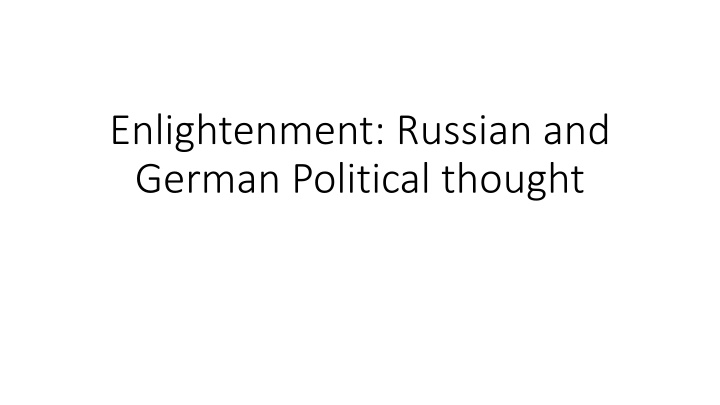enlightenment russian and german political thought n.w