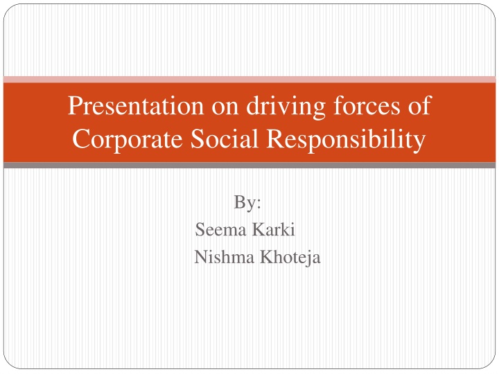 presentation on driving forces of corporate n.w