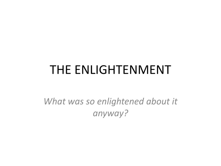 the enlightenment n.w