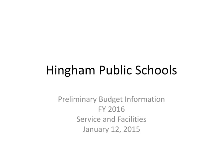 hingham public schools n.w