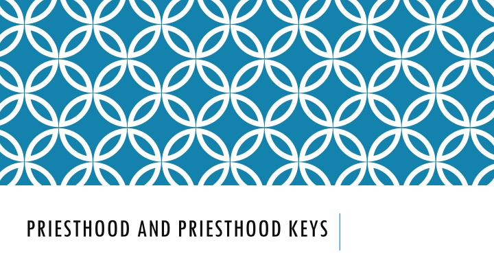 priesthood and priesthood keys n.w