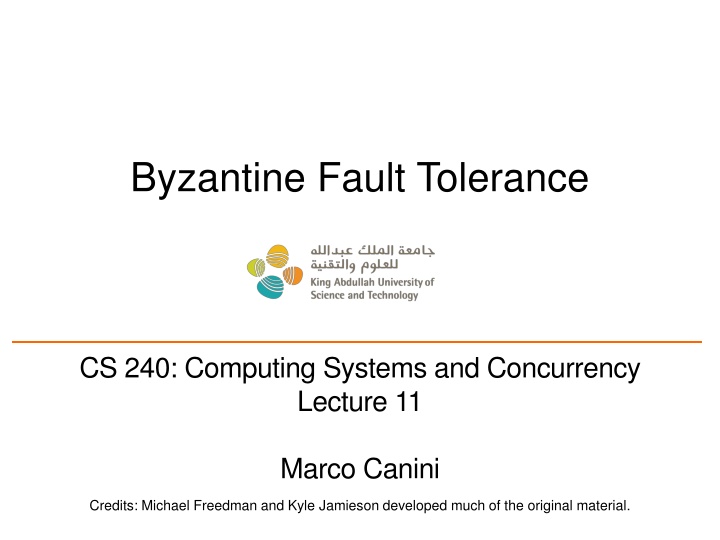 byzantine fault tolerance n.w