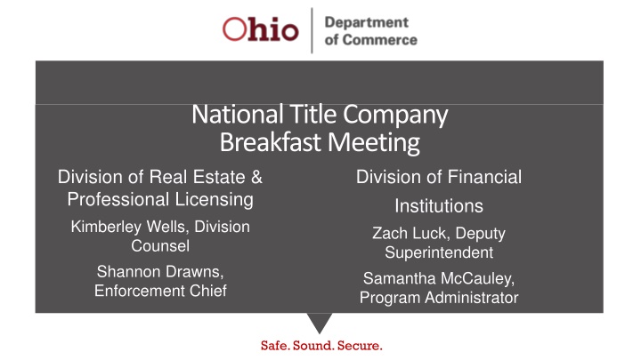 national title company breakfast meeting n.w