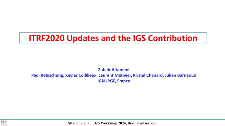 itrf2020 updates and the igs contribution n.w