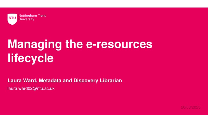 managing the e resources lifecycle n.w