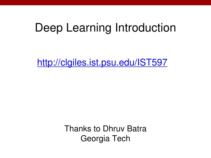 Deep Learning Introduction and Course Overview