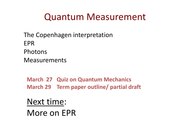 quantum measurement n.w