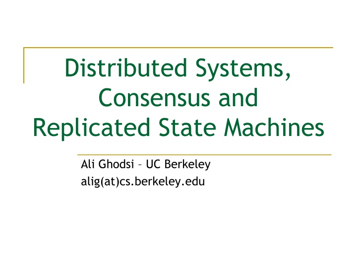 distributed systems consensus and replicated n.w