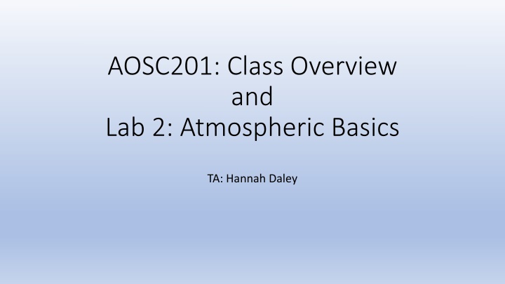 aosc201 class overview and lab 2 atmospheric n.w