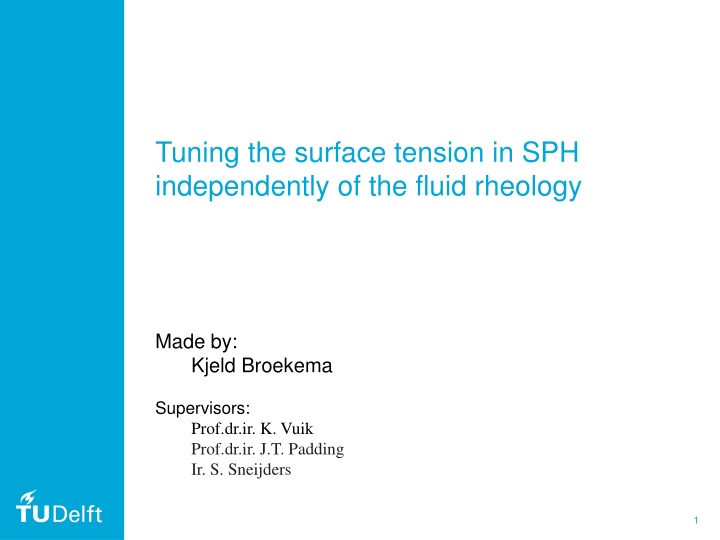 tuning the surface tension in sph independently n.w