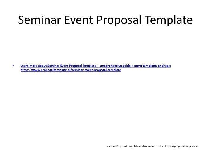 seminar event proposal template n.w