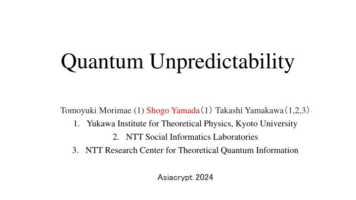 quantum unpredictability n.w