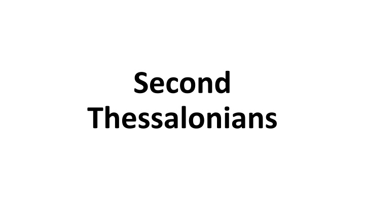 second thessalonians n.w