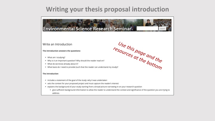 writing your thesis proposal introduction n.w