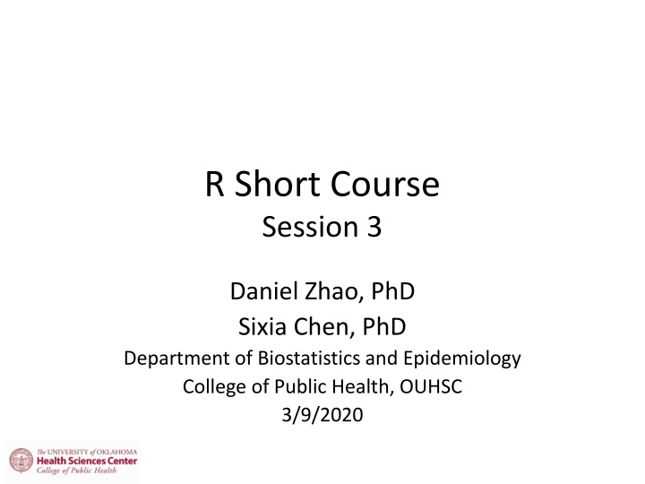 r short course session 3 n.w