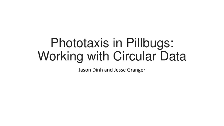 phototaxis in pillbugs working with circular data n.w