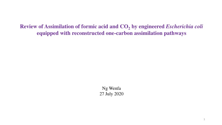 review of assimilation of formic acid n.w