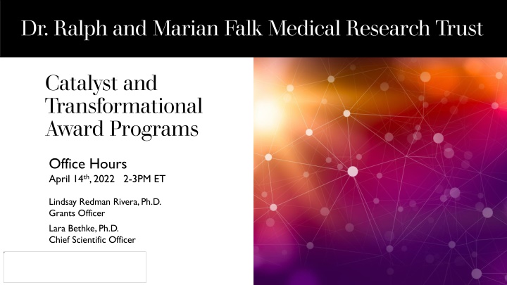 dr ralph and marian falk medical research trust n.w
