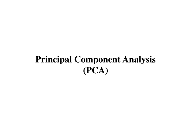 principal component analysis pca n.w