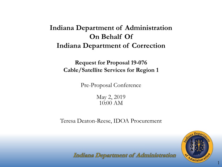 indiana department of administration on behalf n.w