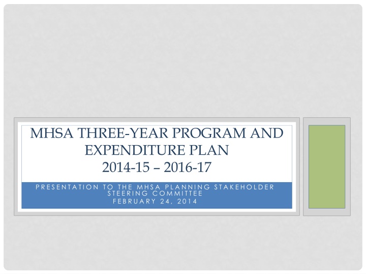 mhsa three year program and expenditure plan 2014 n.w