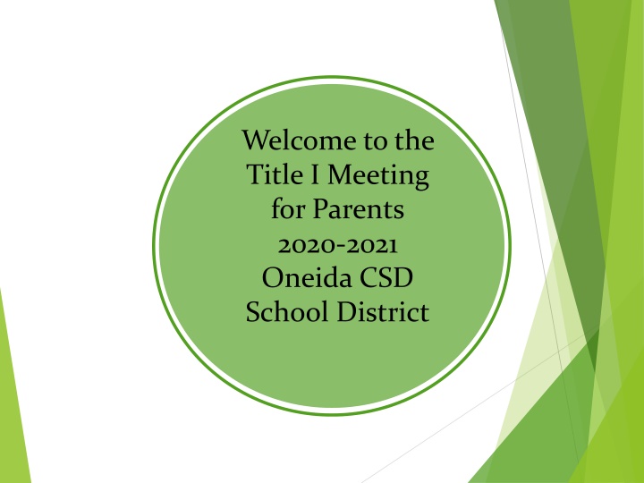 welcome to the title i meeting for parents 2020 n.w