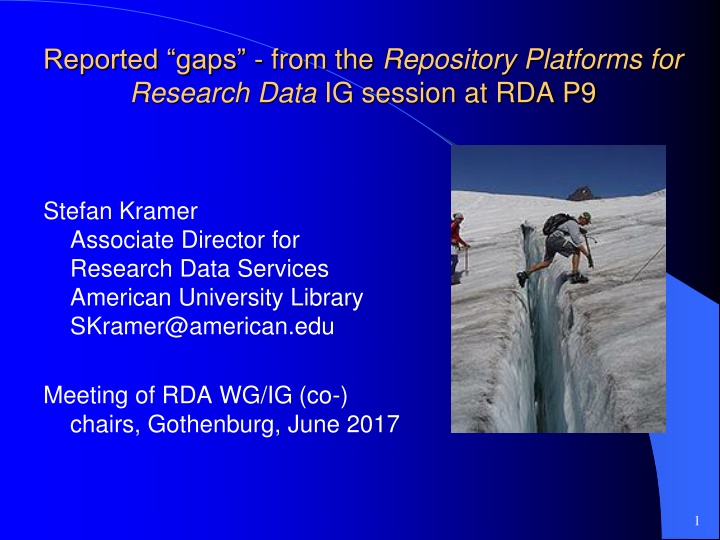 reported gaps from the repository platforms n.w