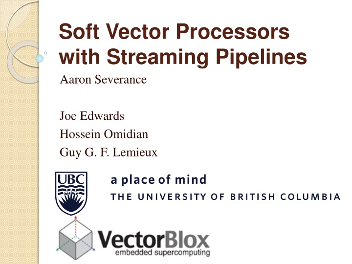soft vector processors with streaming pipelines n.w