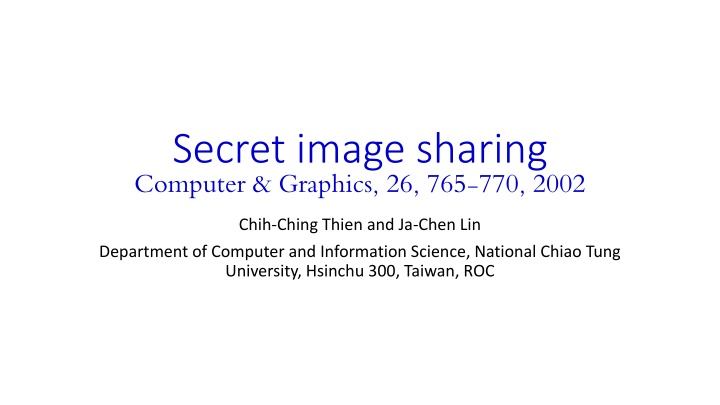 secret image sharing computer graphics n.w