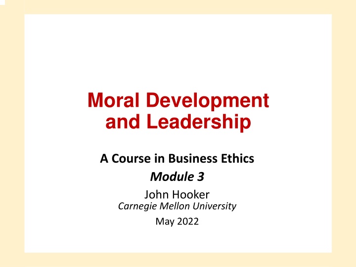 moral development and leadership n.w