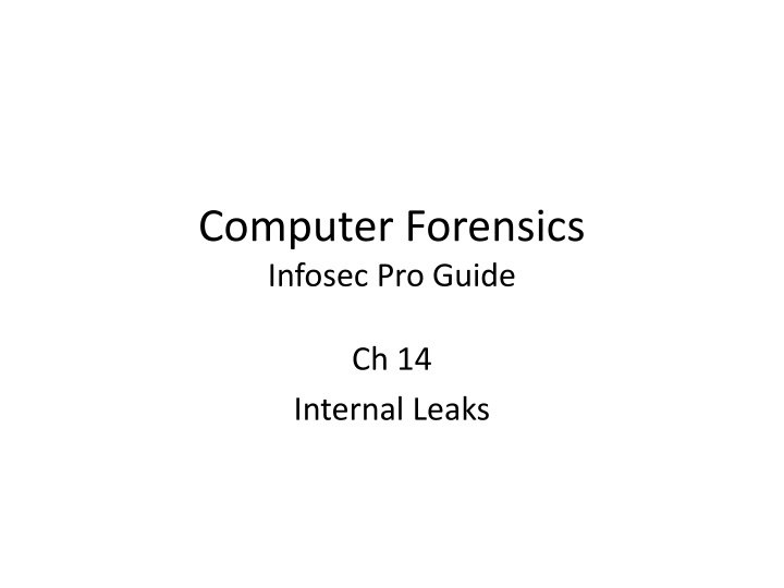 computer forensics infosec pro guide n.w