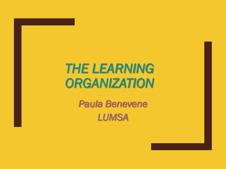 the learning the learning organization n.w