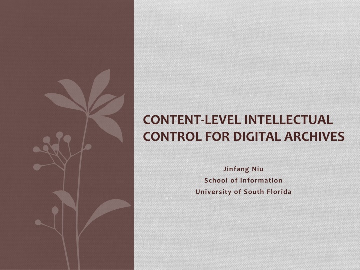 content level intellectual control for digital n.w
