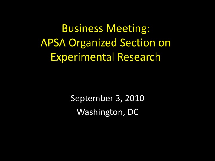 business meeting apsa organized section n.w
