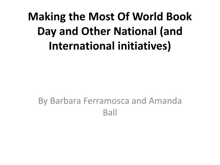 making the most of world book day and other n.w