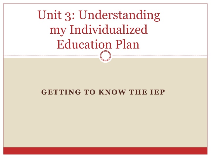 unit 3 understanding my individualized education n.w