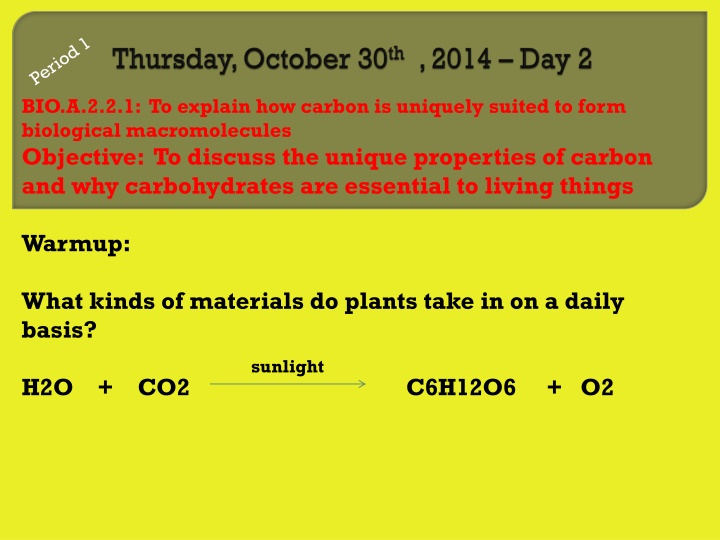 bio a 2 2 1 to explain how carbon is uniquely n.w