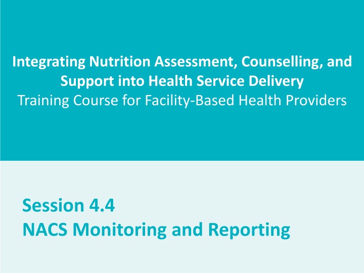 integrating nutrition assessment counselling n.w