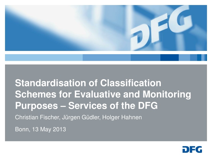 standardisation of classification schemes n.w