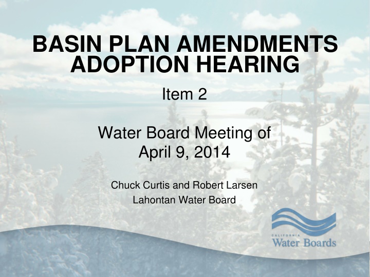 basin plan amendments adoption hearing item 2 n.w
