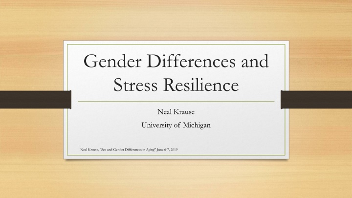 gender differences and stress resilience n.w