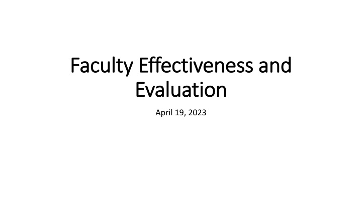 faculty effectiveness and faculty effectiveness n.w