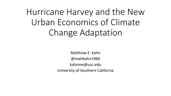 hurricane harvey and the new urban economics n.w