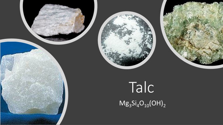 talc mg 3 si 4 o 10 oh 2 n.w