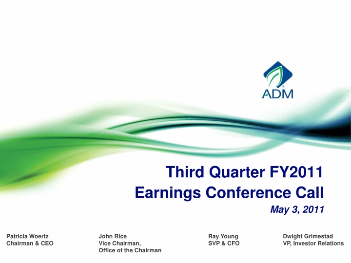 third quarter fy2011 earnings conference call n.w
