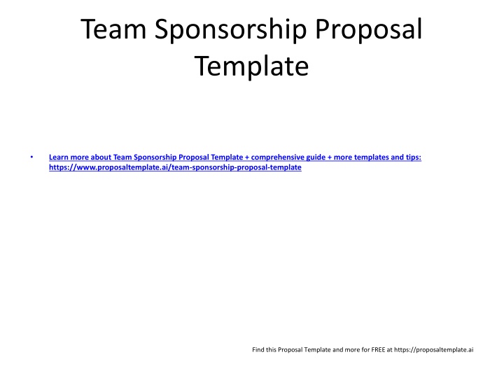 team sponsorship proposal template n.w