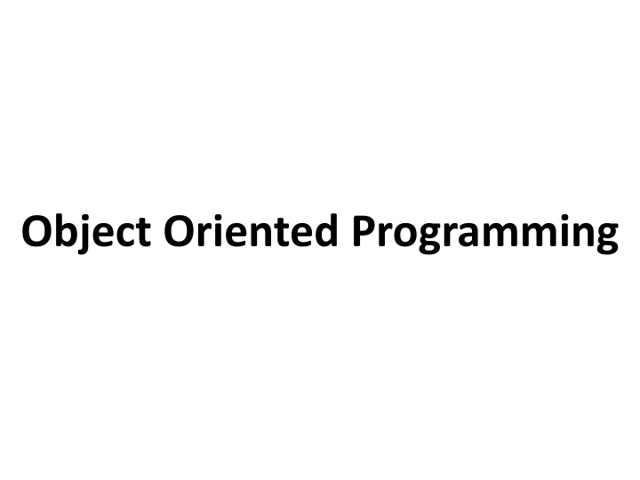 object oriented programming n.w