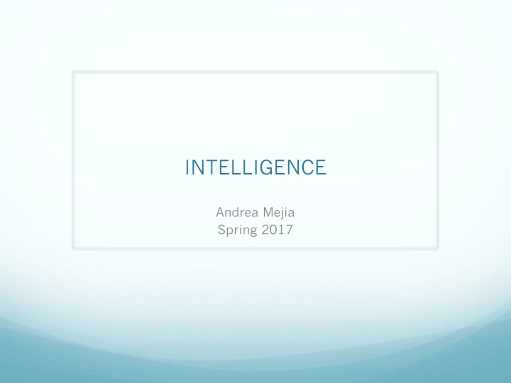 intelligence n.w
